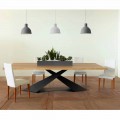 Masă de masă modernă cu design Elliot fabricată din lemn de stejar din Italia