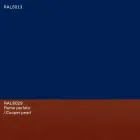 Masă ovală de design modern în MDF albastru și cupru Fabricat în Italia - Oku Viadurini