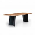Masă de luat masa de design cu blat de stejar înnodat Made in Italy - Simeone