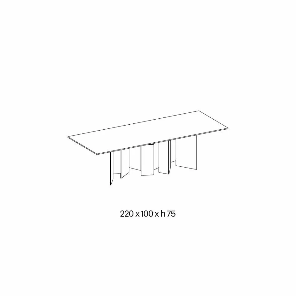 Masă de design din bazin din sticlă ceramică și afumată fabricată în Italia - la întâmplare Viadurini