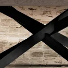 Design mese de masă din stejar și metal fabricate în Italia Oncino Viadurini