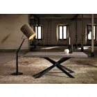 Design mese de masă din stejar și metal fabricate în Italia Oncino Viadurini