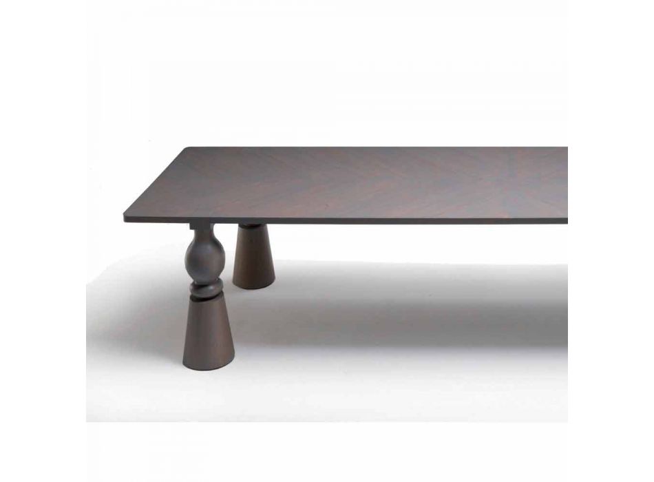 Tabelul designer de mese din lemn de stejar gri, made in Italy, Tezeu Viadurini
