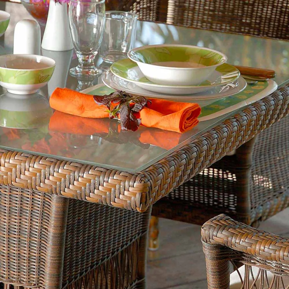 Tabelul designer de polietilenă mese țesute manual Ciad Viadurini