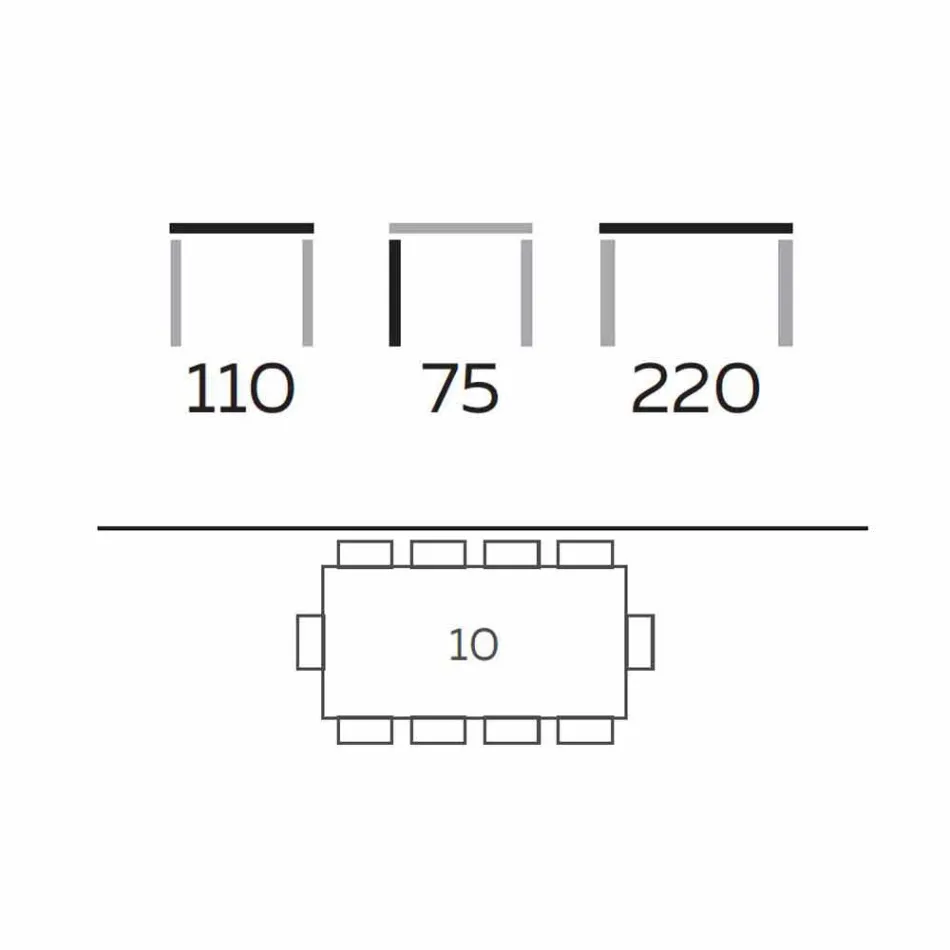 Masă de masă de design în sticlă afumată și frasin uleiat Made in Italy - Croma Viadurini