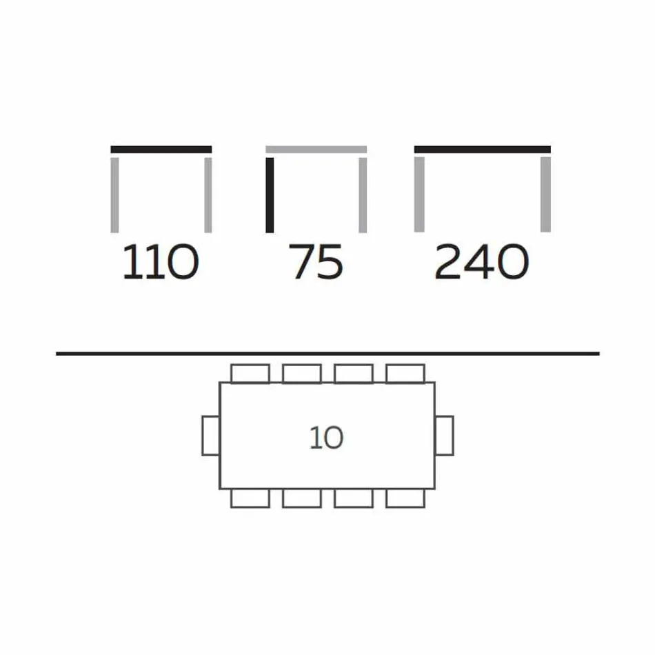 Masă de luat masa cu design modern în Gres și frasin Made in Italy - Charol Viadurini