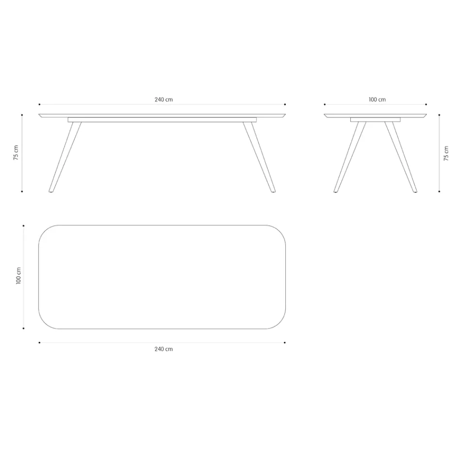 Masa de sufragerie de calitate cu blat din lemn de frasin Made in Italy - Ulma Viadurini