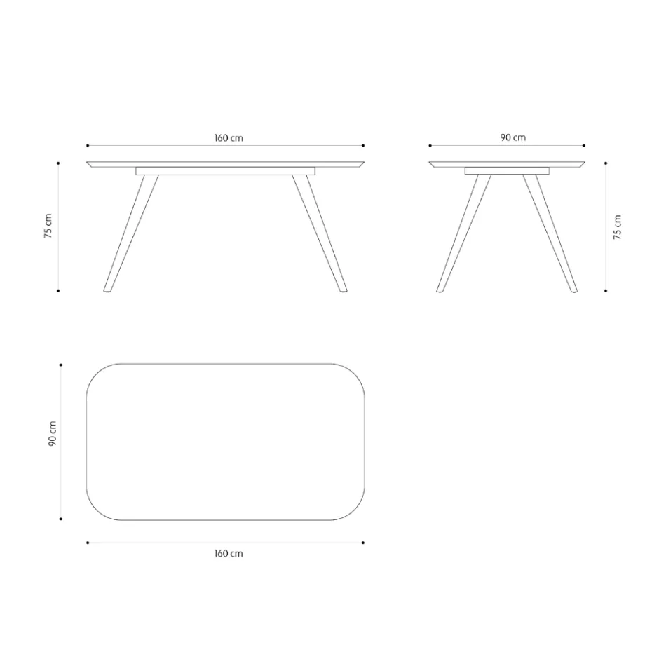 Masa de sufragerie de calitate cu blat din lemn de frasin Made in Italy - Ulma Viadurini