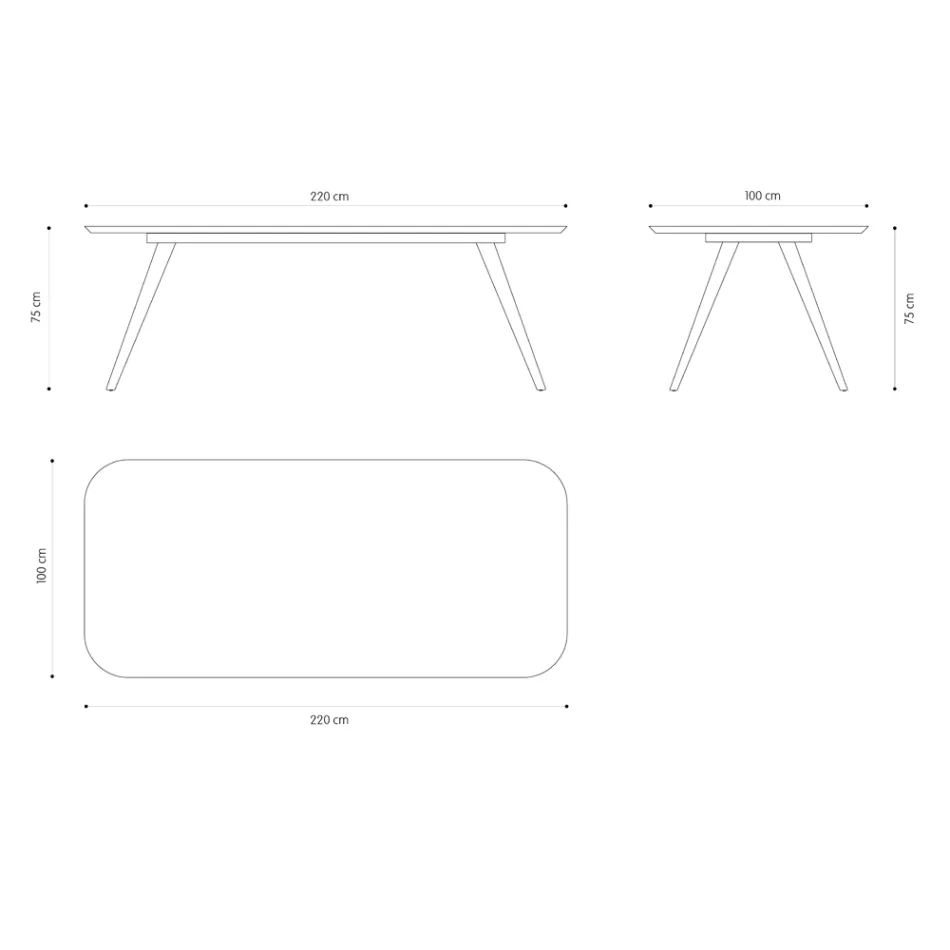 Masa de sufragerie de calitate cu blat din lemn de frasin Made in Italy - Ulma Viadurini