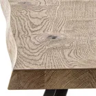 Masa de sufragerie fixa cu baza metalica si blat furniruit din stejar - Termoli Viadurini