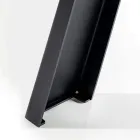 Masa de sufragerie fixa cu baza metalica si blat furniruit din stejar - Termoli Viadurini