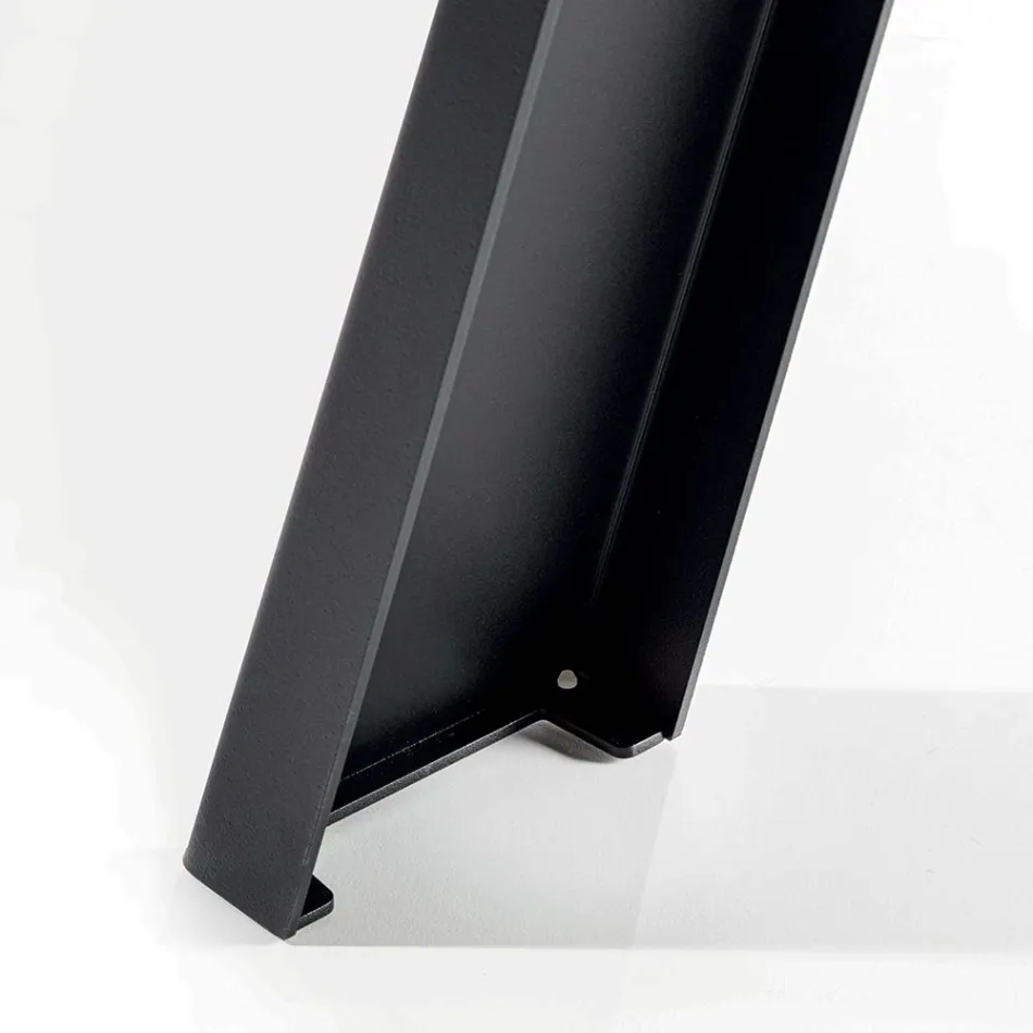 Masa de sufragerie fixa cu baza metalica si blat furniruit din stejar - Termoli Viadurini