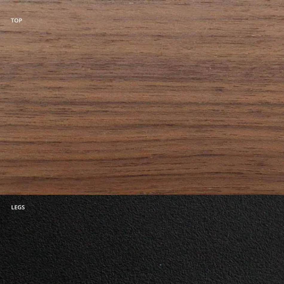 Masa de sufragerie furniruita cu baza din otel Made in Italy - Dalmatian Viadurini