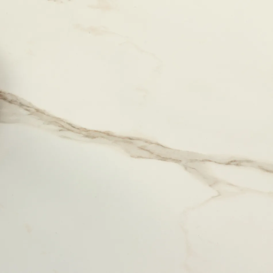 Masa de sufragerie din ceramica de 3 mm si baza metalica Made in Italy - Bujor Viadurini