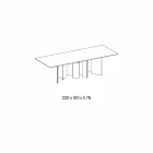 Masă din sufragerie din ceramică și bază din sticlă extralight fabricată în Italia - la întâmplare Viadurini