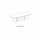 Masă din sufragerie din ceramică și bază din sticlă extralight fabricată în Italia - la întâmplare Viadurini