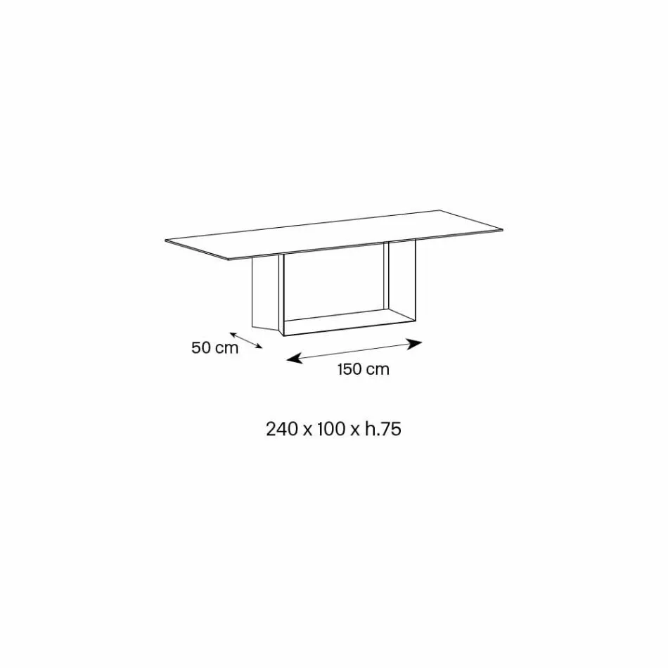 Emperador Masă de luat masa din ceramică și metal din bronz, fabricată în Italia - maro închis Viadurini