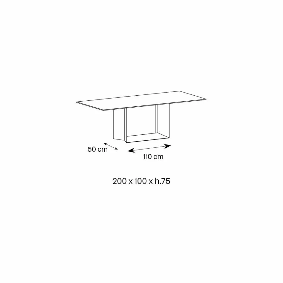 Emperador Masă de luat masa din ceramică și metal din bronz, fabricată în Italia - maro închis Viadurini