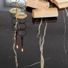 Masa de Sufragerie Florim Thunder Night Ceramica Lustruita si Otel - Medunotav Viadurini