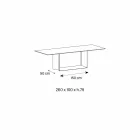 Masă de luat masa din ceramică antracit Savoy Stone fabricată în Italia - maro închis Viadurini