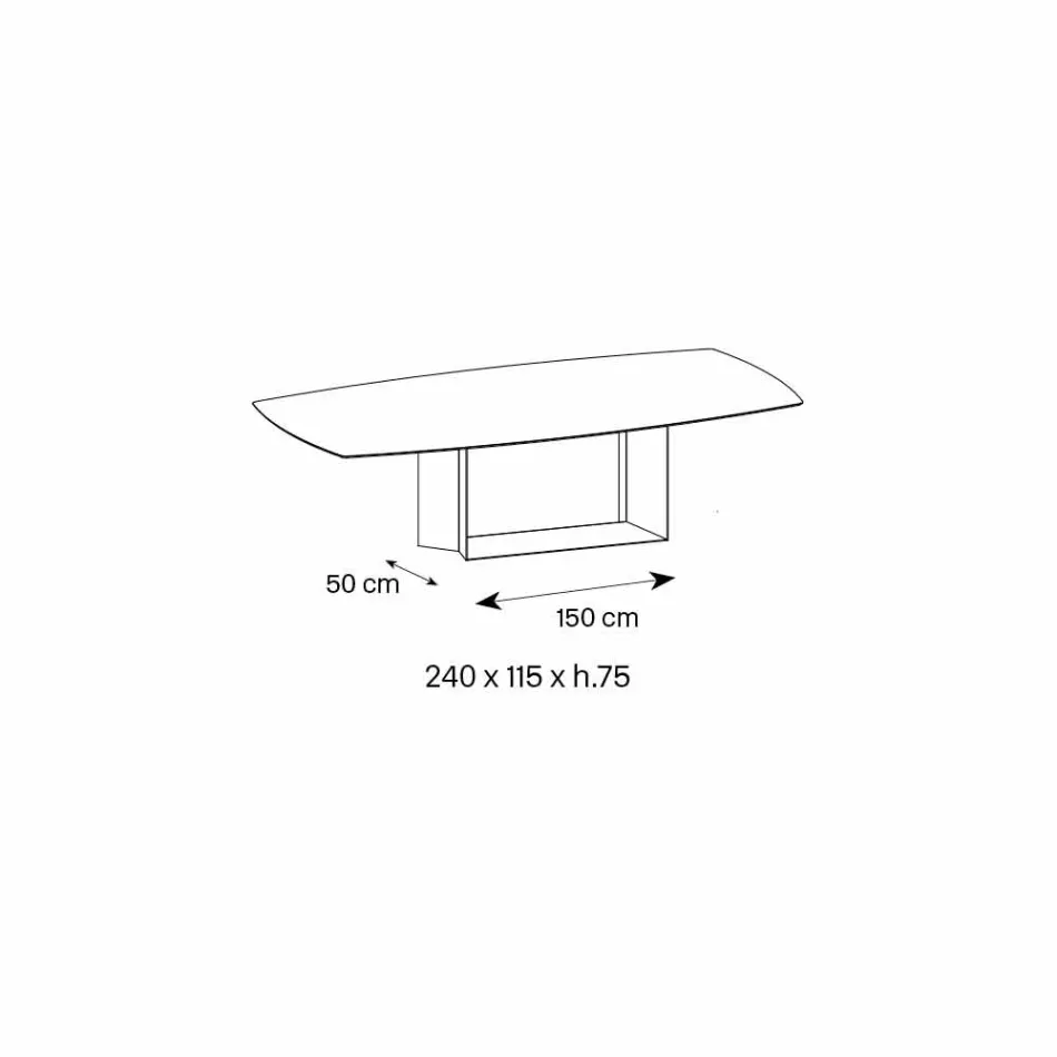 Masă de luat masa din ceramică antracit Savoy Stone fabricată în Italia - maro închis Viadurini