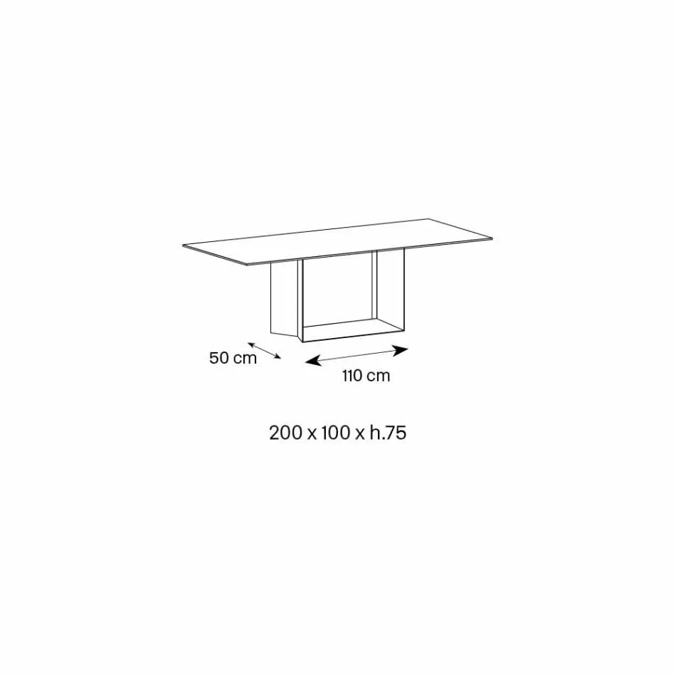 Masă de luat masa din ceramică antracit Savoy Stone fabricată în Italia - maro închis Viadurini