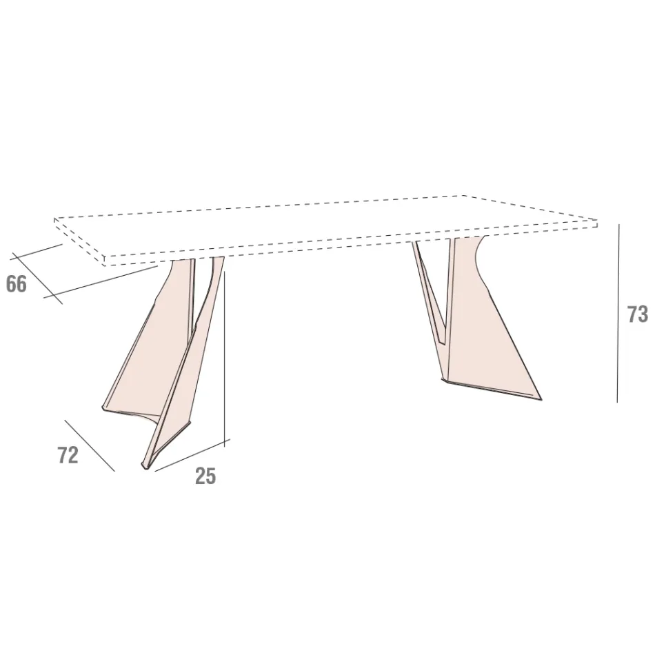 Masa de sufragerie din Fenix si metal vopsit Made in Italy - Dotto Viadurini