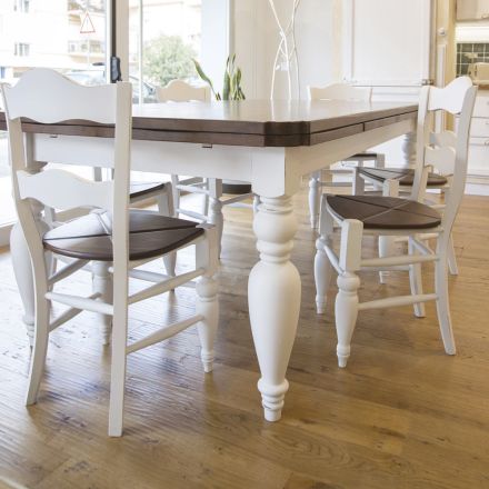 Masa de sufragerie din frasin si 4 scaune incluse Made in Italy - Rafael Viadurini