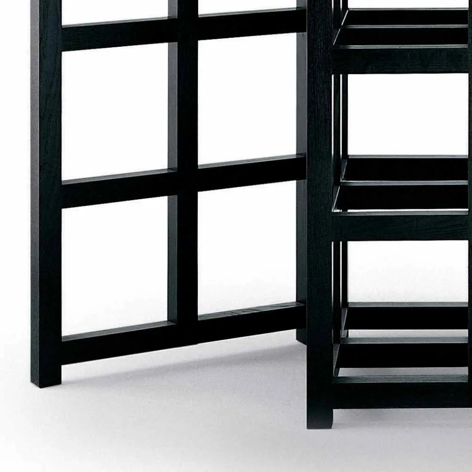 Masă de luat masa din frasin negru pictat Made in Italy - Sabatino Viadurini