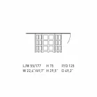 Masă de luat masa din frasin negru pictat Made in Italy - Sabatino Viadurini