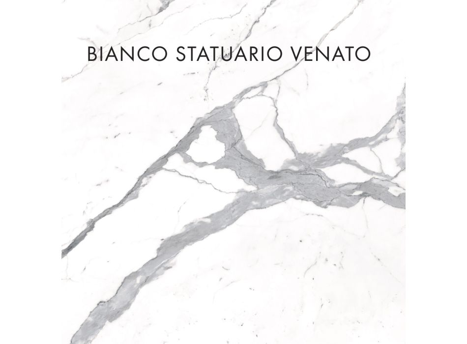 Masa de sufragerie din gresie portelanata si metal Made in Italy - Emilio Viadurini