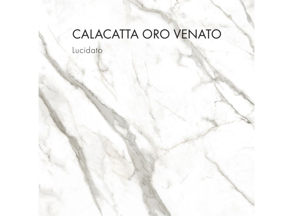 Masa de sufragerie din gresie portelanata si metal Made in Italy - Emilio Viadurini