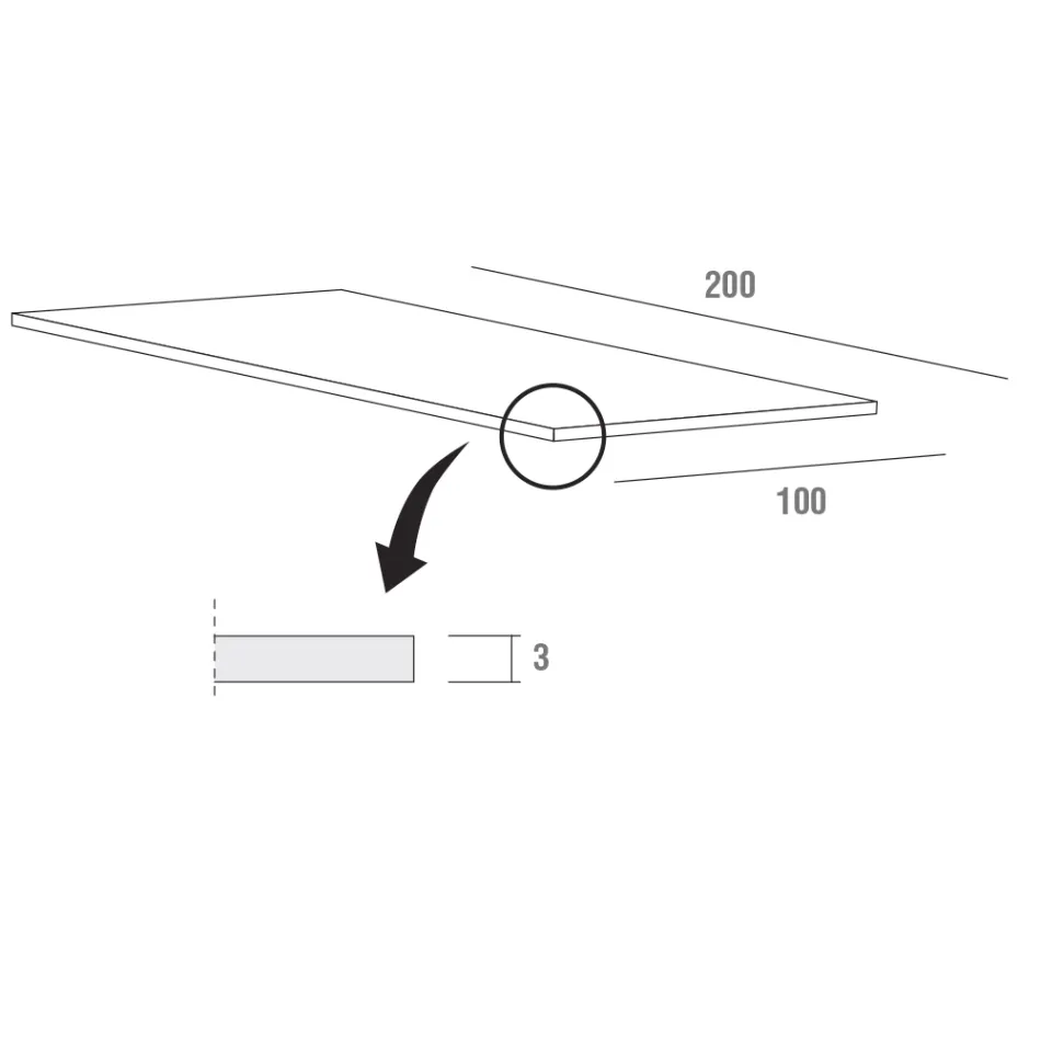Masa de sufragerie Hpl cu baza metalica Made in Italy, Precious - Carlino Viadurini