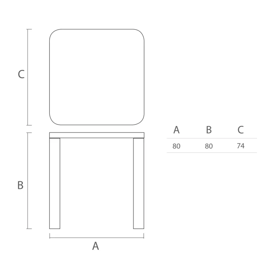 Masa de sufragerie Hpl cu picioare din polietilena Made in Italy - Glen Viadurini