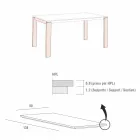 Masă de luat masa din Hpl Efect de marmură și Metal lăcuit Fabricat în Italia - Jupiter Viadurini