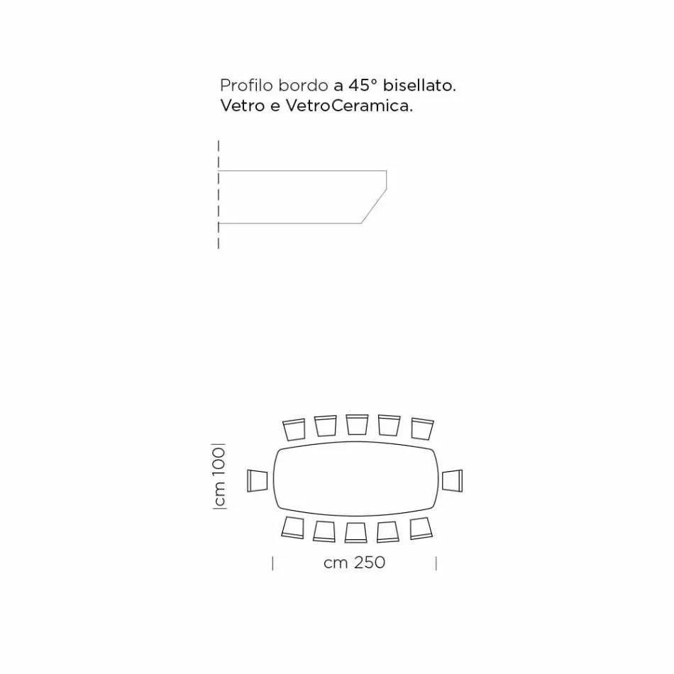 Masa de sufragerie din hipermarmura si otel Made in Italy, de inalta calitate - Ezzellino Viadurini