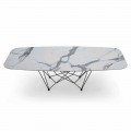 Masă de masă din marmură hiper și oțel Made in Italy De înaltă calitate - Ezzellino