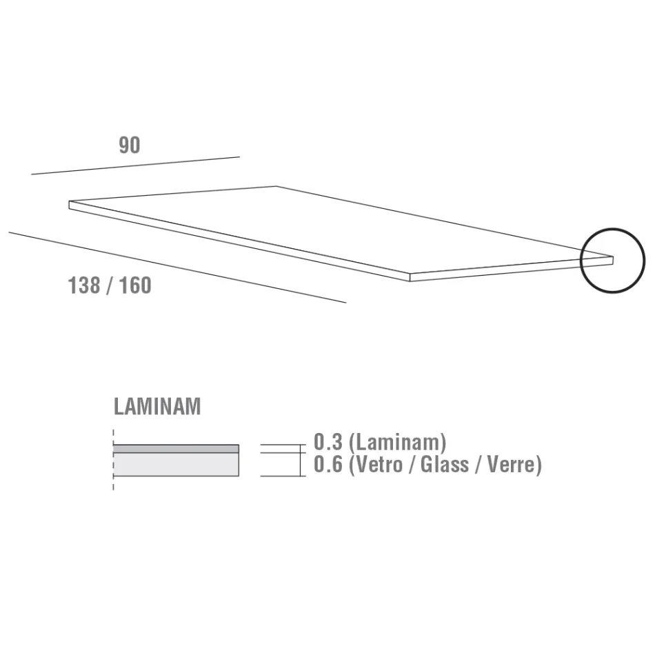 Masa de sufragerie din Laminam cu structura din aluminiu Made in Italy - Bavaria Viadurini