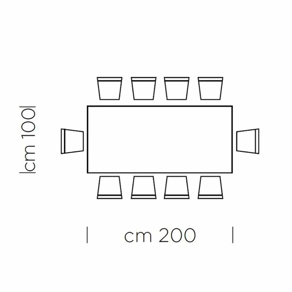 Masa de sufragerie din laminat HPL si otel fin Made in Italy - Settimmio Viadurini