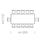 Masa de sufragerie din laminat HPL si otel fin Made in Italy - Settimmio Viadurini