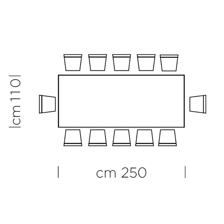 Masa de sufragerie din laminat HPL si otel fin Made in Italy - Settimmio Viadurini