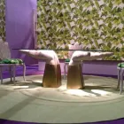 masă din lemn cu blat de sticla, realizate în Italia, Bartolo Viadurini