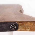 Masă de luat masa Homemotion din lemn de salcâm și oțel inoxidabil - Convo Viadurini