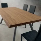 Masa de sufragerie din lemn si aluminiu Made in Italy, Precious - Lingotto Viadurini