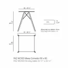 Masă de luat masa cu design pătrat din lemn și Hpl, 4 bucăți - Faz Wood de Vondom Viadurini