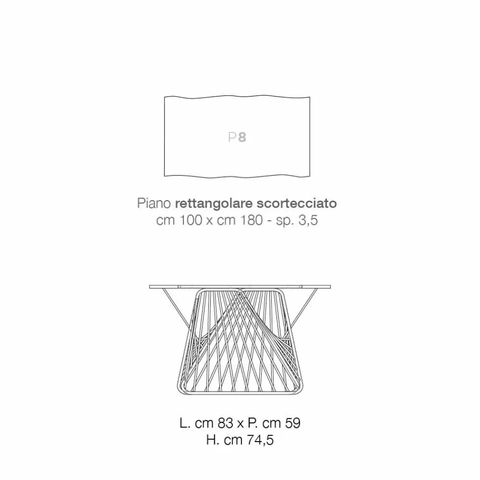Masă de masă din lemn masiv modern din Italia, Mitia Viadurini