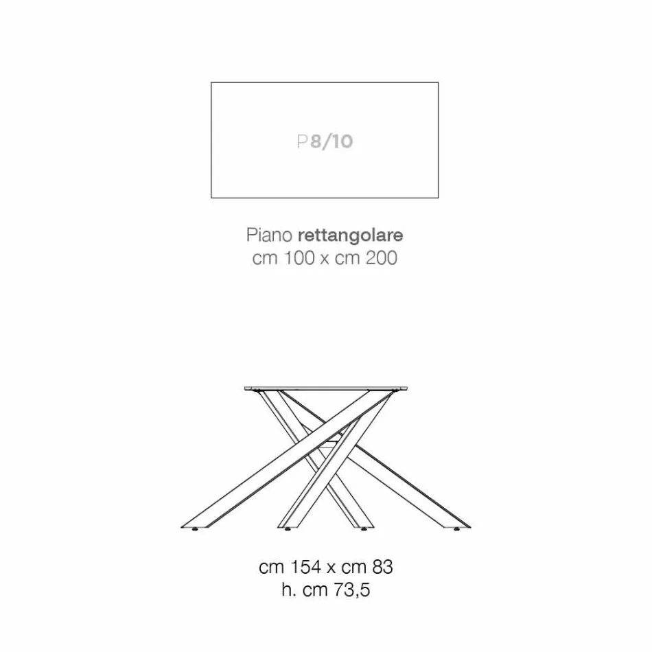 Masă de masă din lemn MDF și metal modern realizată în Italia, Dionigi Viadurini