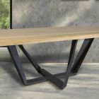 Masa de sufragerie din lemn de stejar si metal gri fier Made in Italy - Patty Viadurini