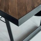 Masa de sufragerie din lemn tropical reciclat si picioare metalice - Slide Viadurini