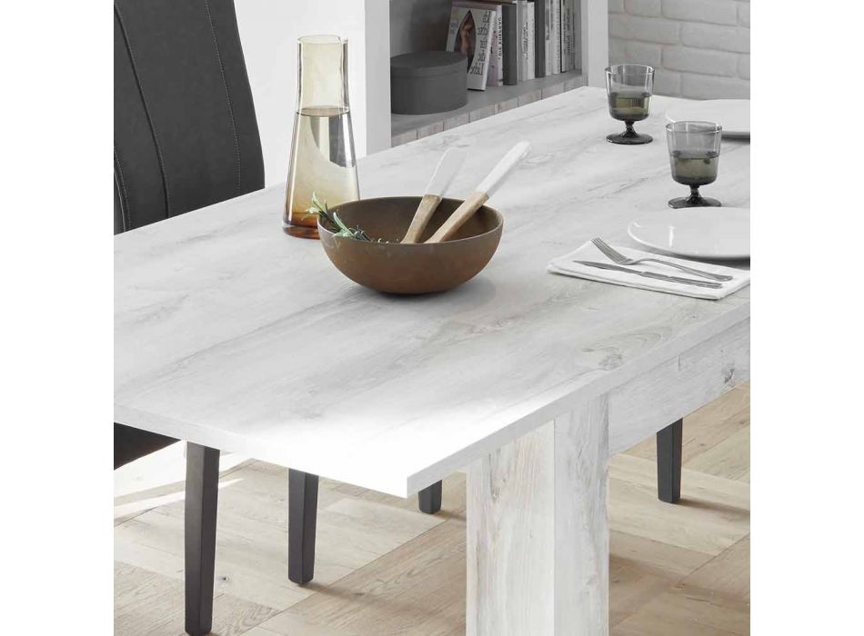 Masă de luat masa din melamină Extensibilă până la 185 cm Made in Italy - Aneta Viadurini
